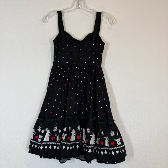 Disney Hot Topic Alice In Wonderland Dress Queen Retro Black Pinup XS - Picture 3 of 10